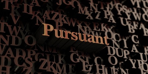 Pursuant - Wooden 3D rendered letters/message.  Can be used for an online banner ad or a print postcard.