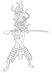 samurai girl with katana