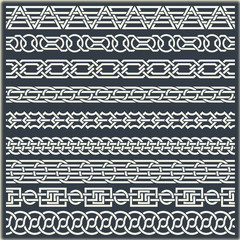 Set of seamless vintage borders in the form of celtic ornament