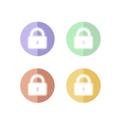 Colorful Set of Retro Lock Icon