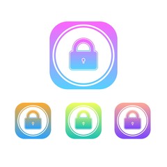 Colorful Set of Modern Lock Icon