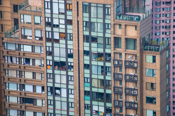 Skyscraper view from the Peak Tower, landmark of Hong Kong