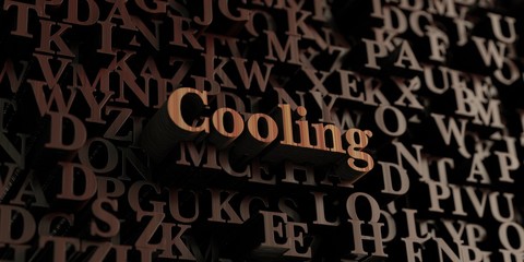 Cooling - Wooden 3D rendered letters/message.  Can be used for an online banner ad or a print postcard.