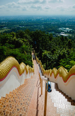 Long ways go down the temple