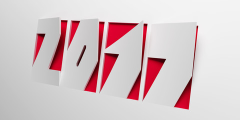 new year 2017, 3d rendering