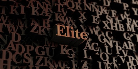 Elite - Wooden 3D rendered letters/message.  Can be used for an online banner ad or a print postcard.