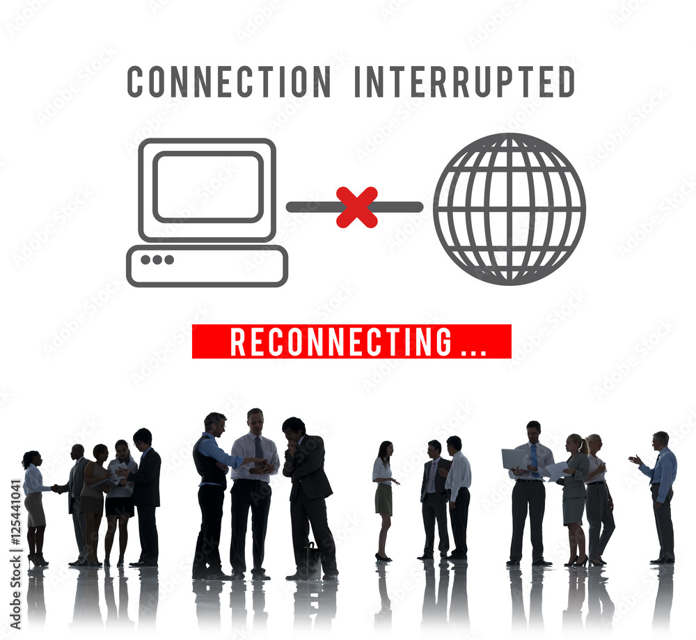 Poster interrupted inaccessible unavailable disconnected error concept