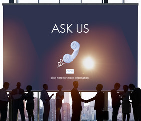 Ask Us Care Contact Customer Information Advice Concept