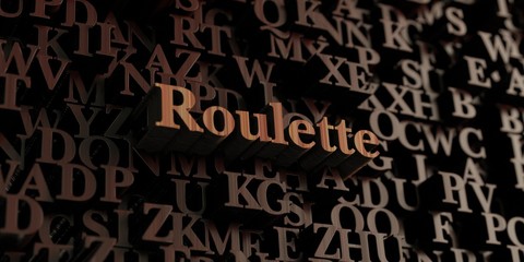 Roulette - Wooden 3D rendered letters/message.  Can be used for an online banner ad or a print postcard.