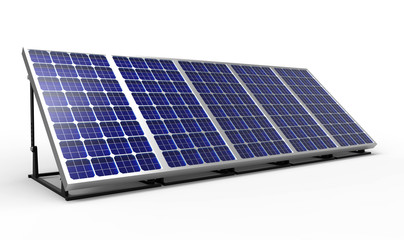 Solar panel, 3D rendering