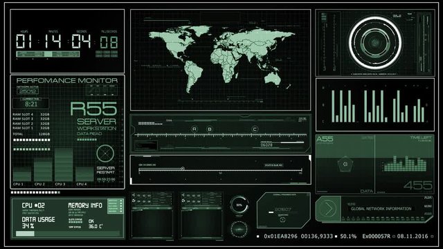 HUD user Interface. Hologram cockpit dashboard concept. 