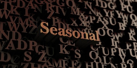 Seasonal - Wooden 3D rendered letters/message.  Can be used for an online banner ad or a print postcard.