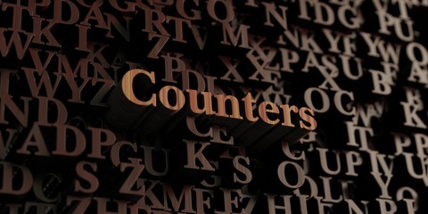 Counters - Wooden 3D rendered letters/message.  Can be used for an online banner ad or a print postcard.