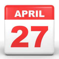 Fototapeta premium April 27. Calendar on white background.