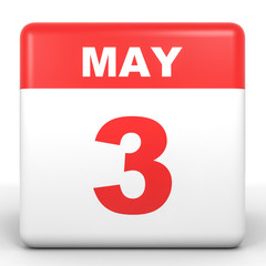 May 3. Calendar on white background.