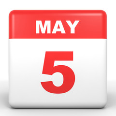 May 5. Calendar on white background.