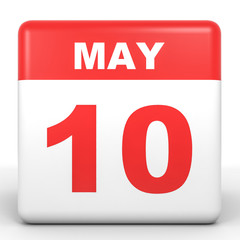 Fototapeta premium May 10. Calendar on white background.