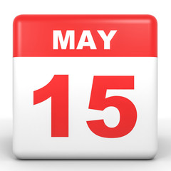 Fototapeta premium May 15. Calendar on white background.