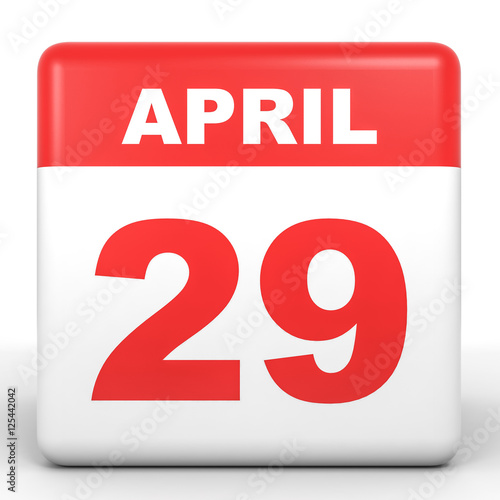 "April 29. Calendar on white background." Stock photo and royaltyfree