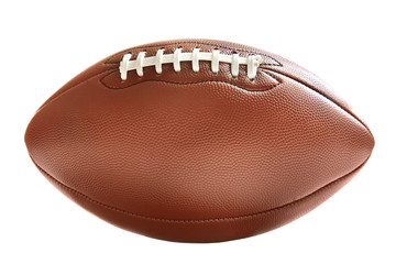 Rugby ball on white background