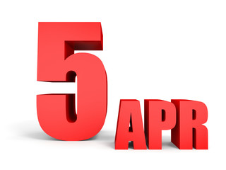 April 5. Text on white background.
