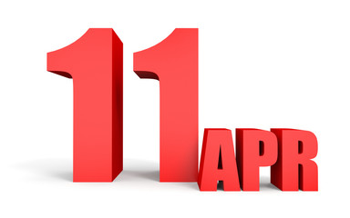 April 11. Text on white background.
