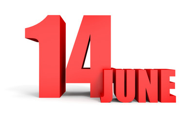 Obraz premium June 14. Text on white background.