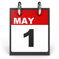 May 1. Calendar on white background.