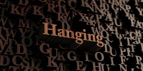 Hanging - Wooden 3D rendered letters/message.  Can be used for an online banner ad or a print postcard.