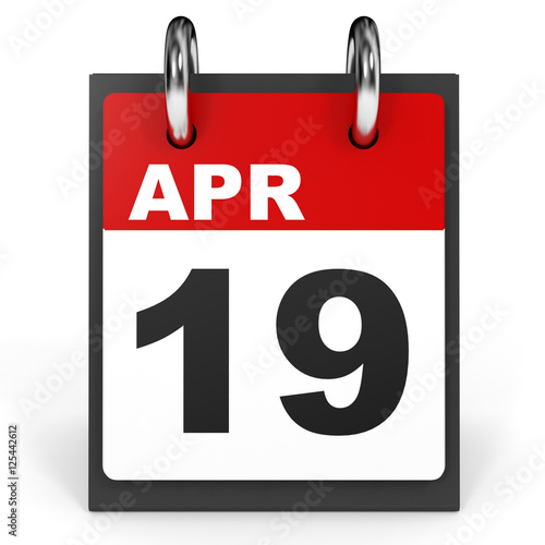 april-19-calendar-on-white-background-stockfotos-und-lizenzfreie