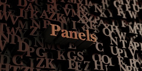Panels - Wooden 3D rendered letters/message.  Can be used for an online banner ad or a print postcard.