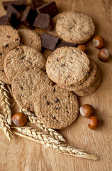 cookies and chocolate with hazelnuts