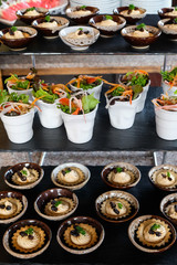 Appertizer tuna cream and salad in party