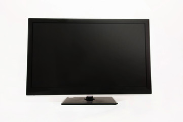Wide screen tv display isolated on white
