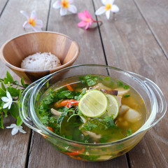 Tom Yum Gai,Northern Style Spicy Chicken Soup.