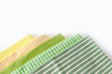 Fabrics Sewing green and yellow color on a white background.