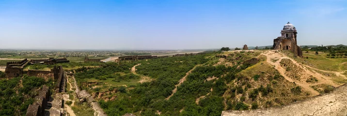 Schapenvacht deken met foto Vestingwerk Panorama of Rohtas fortress in Punjab, Pakistan