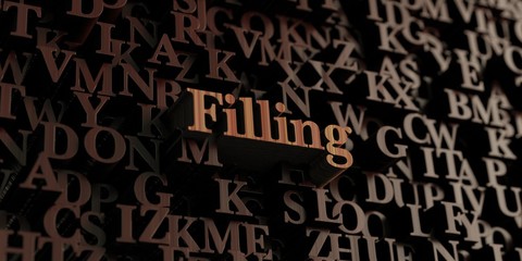 Filling - Wooden 3D rendered letters/message.  Can be used for an online banner ad or a print postcard.