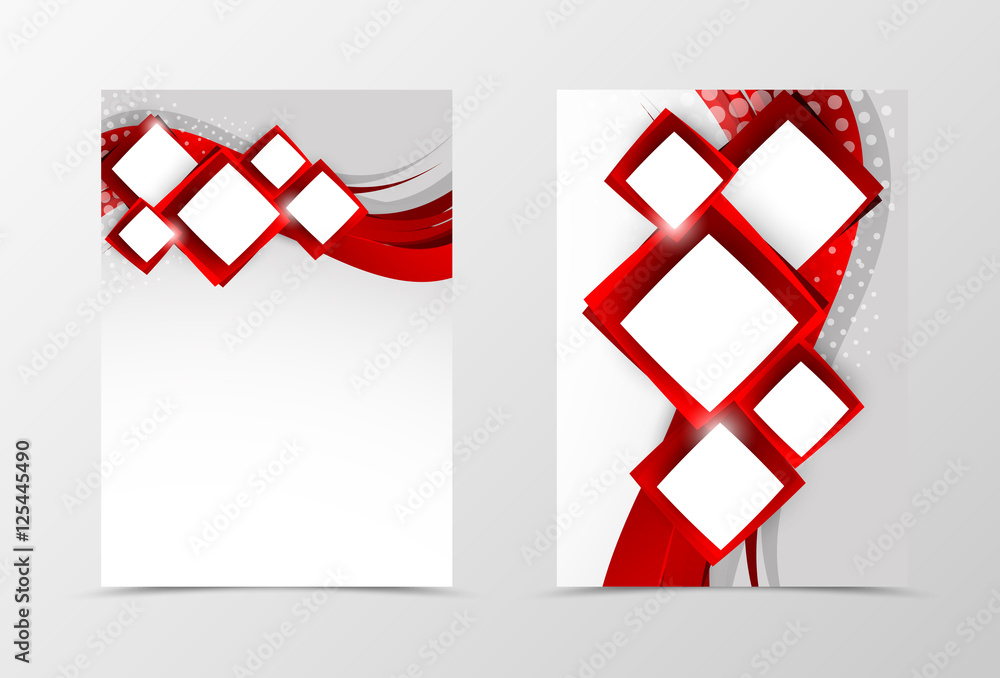 Poster front and back dynamic wave flyer template design