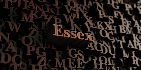 Essex - Wooden 3D rendered letters/message.  Can be used for an online banner ad or a print postcard.