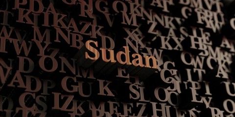 Sudan - Wooden 3D rendered letters/message.  Can be used for an online banner ad or a print postcard.