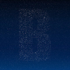 Fototapeta premium Vector abstract alphabet of stars. The starry sky.