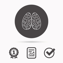 Neurology icon. Human brain sign.
