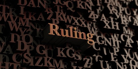 Ruling - Wooden 3D rendered letters/message.  Can be used for an online banner ad or a print postcard.