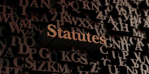 Statutes - Wooden 3D rendered letters/message.  Can be used for an online banner ad or a print postcard.