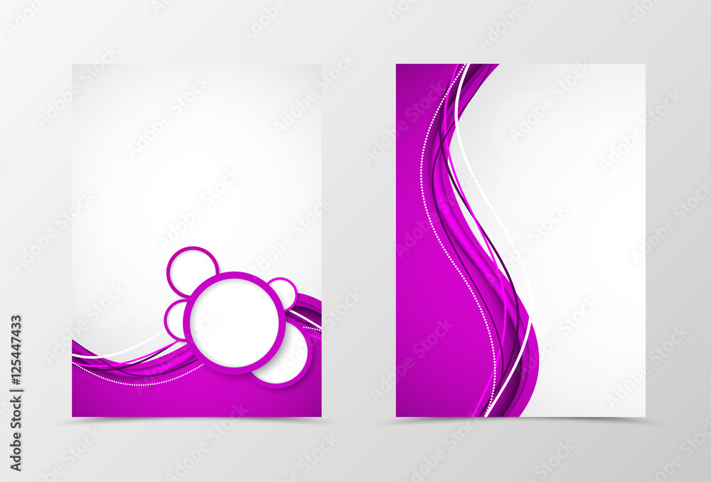 Poster Front and back dynamic wave flyer template design