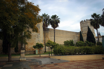 Fototapeta premium Garden and walls of Alcazar, Jerez de la Frontera, Spain