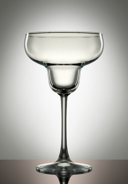 Empty Margarita Glass On A White Background.