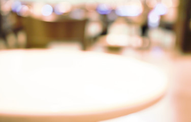 Naklejka na ściany i meble Table blur .with abstract blur beautiful hotel lobby background
