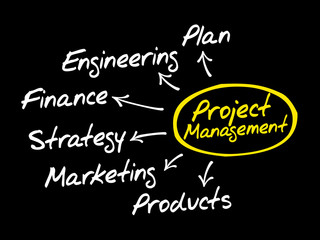 Obraz premium Project management mind map, business concept